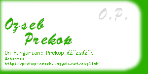 ozseb prekop business card